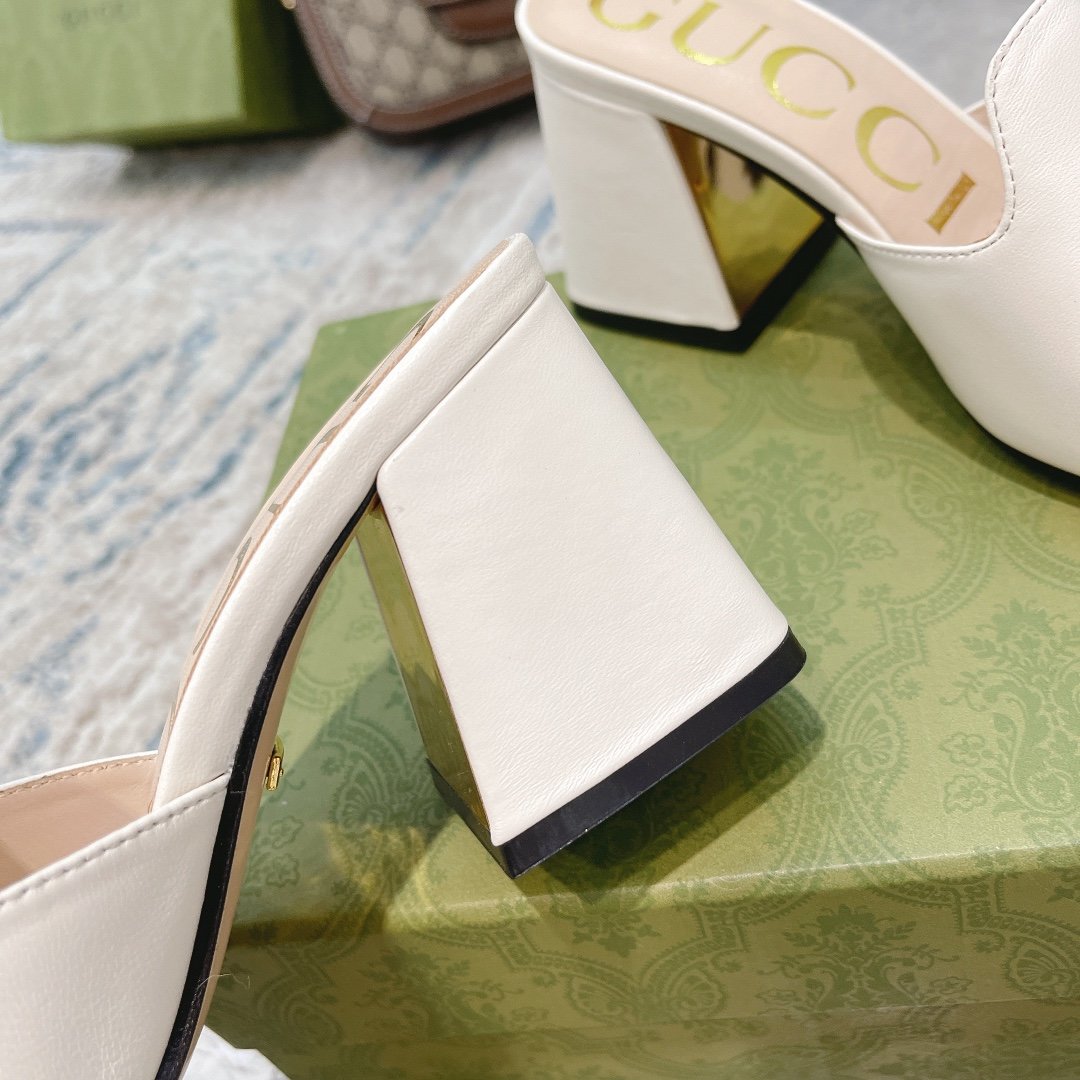 White G slide sandal
