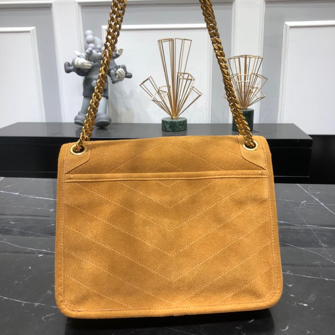 Caramel SN medium suede shoulder bag