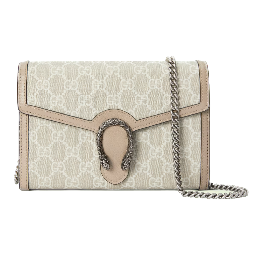 Beige & white DG supreme chain wallet
