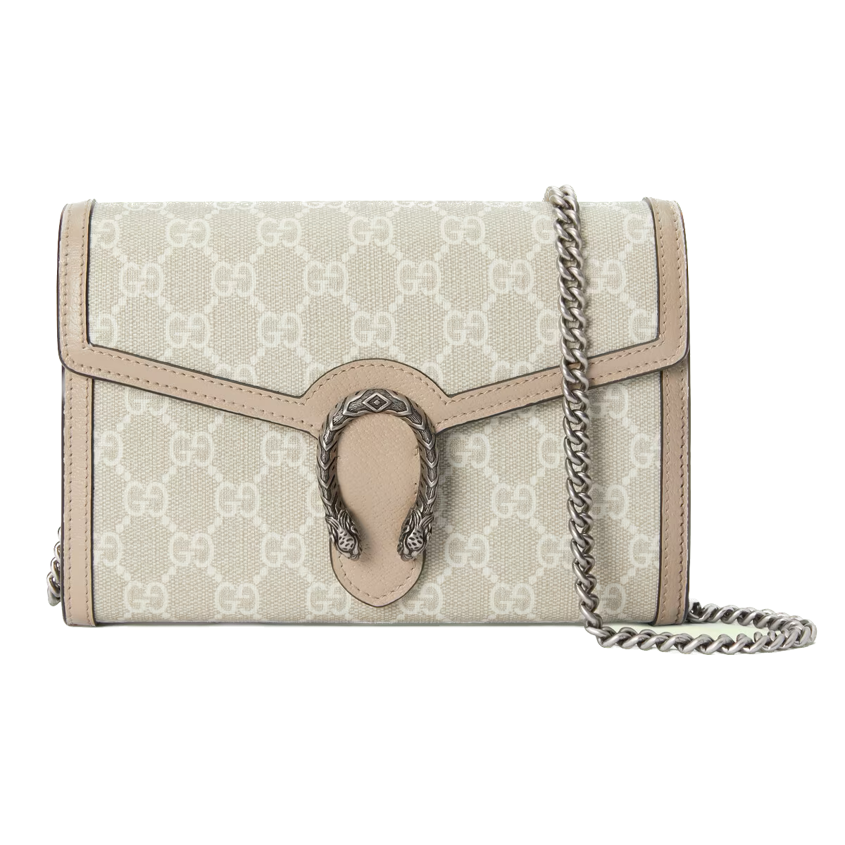 Beige & white DG supreme chain wallet