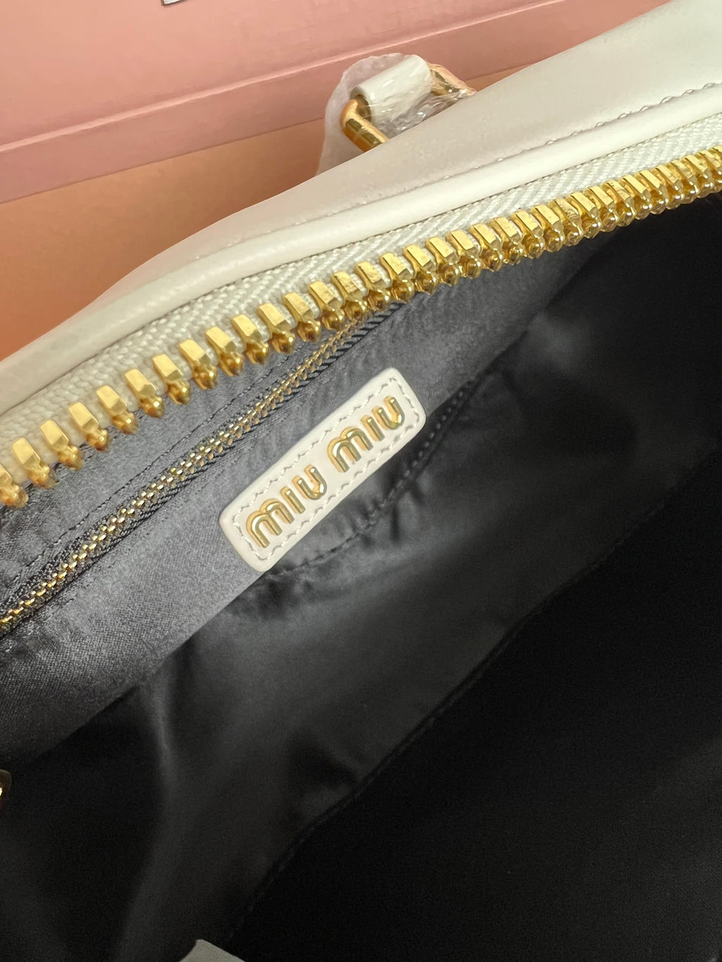 White Arcadie Matelassé Leather Bag