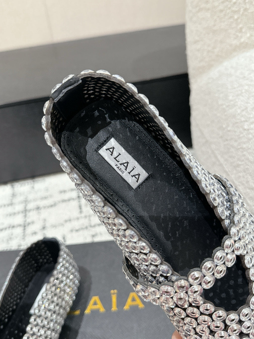 Transparent Ballet Flats In Glass Eyelet