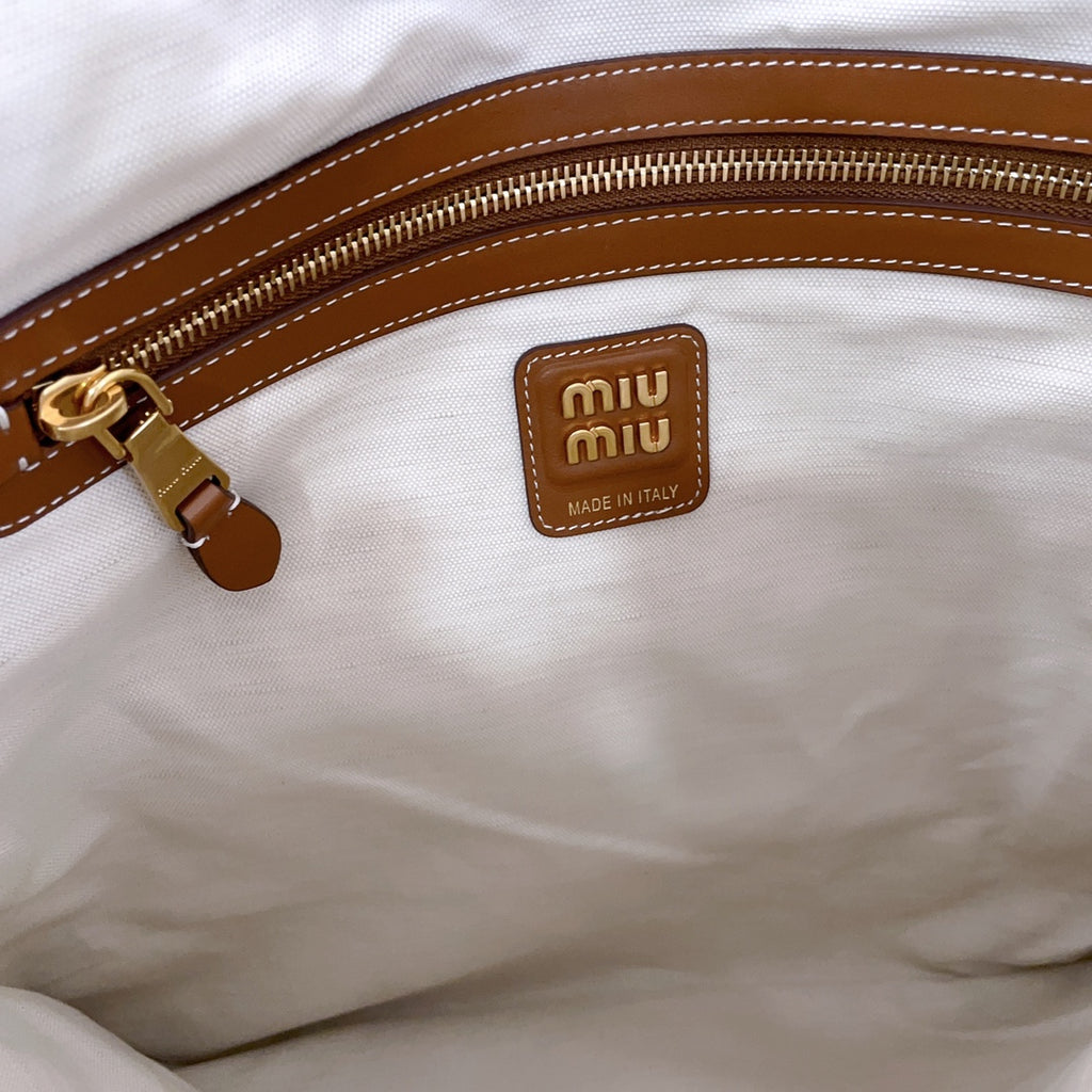 Blue/Beige IVY Canvas & Leather Bag