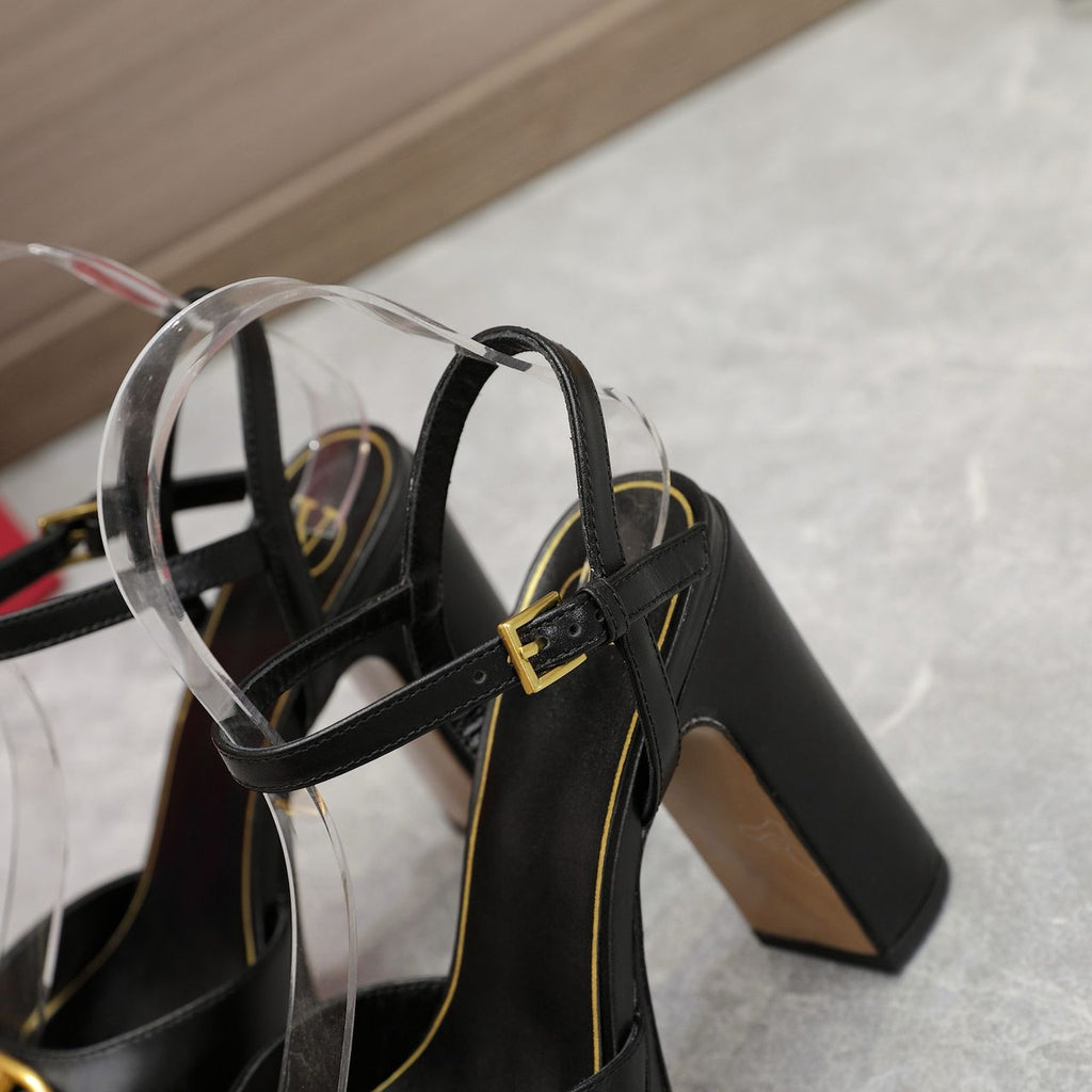 Black 115mm Platform Sandals