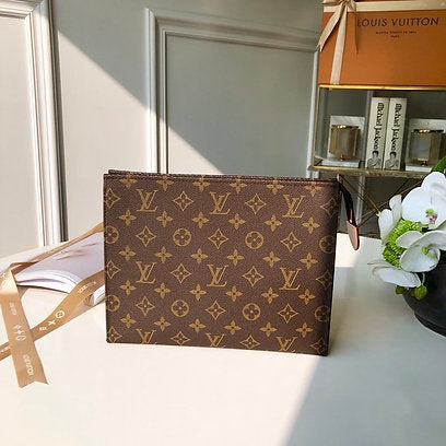 Brown LT pouch clutch