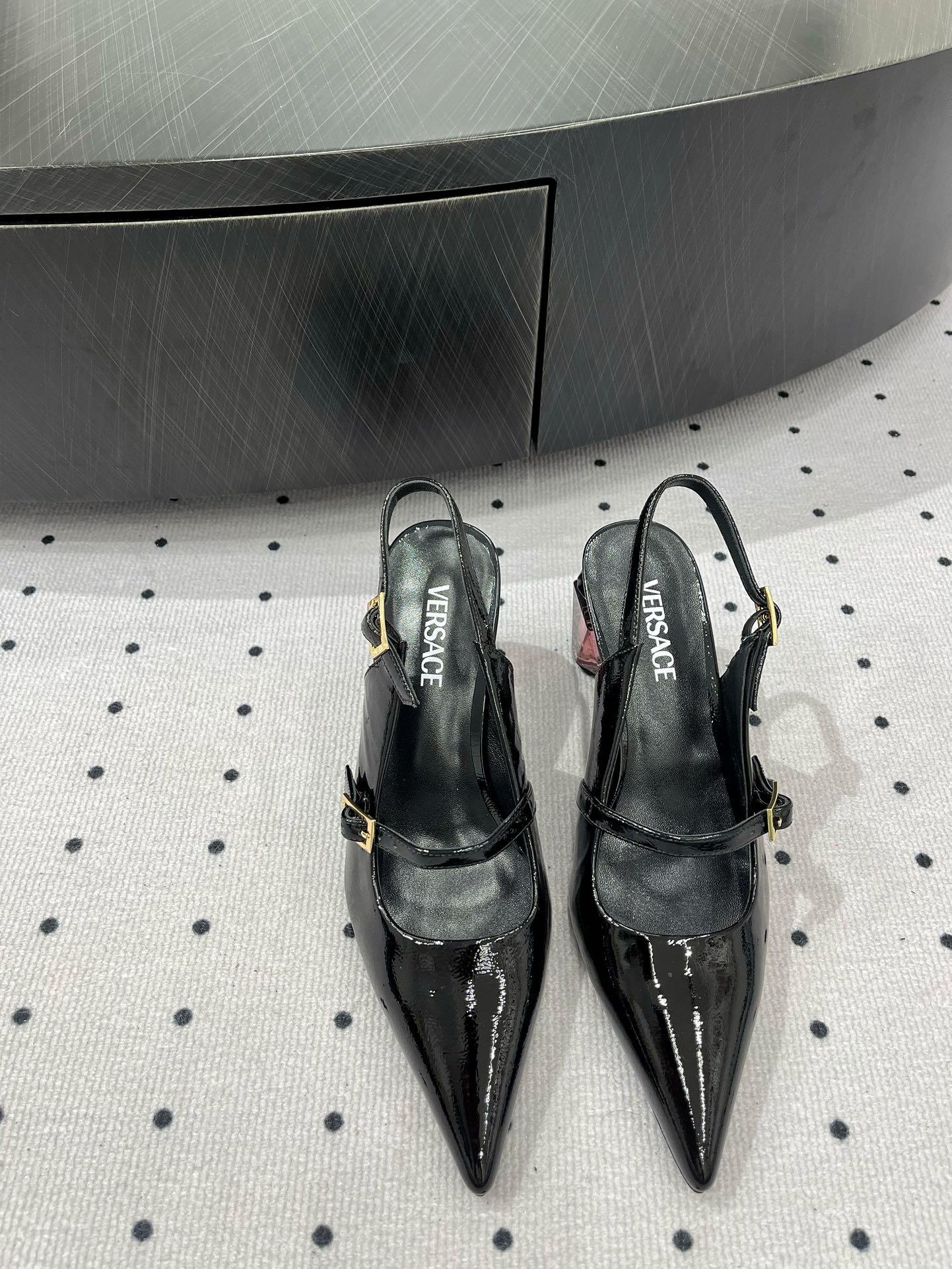 Black Bright Crystal Pumps