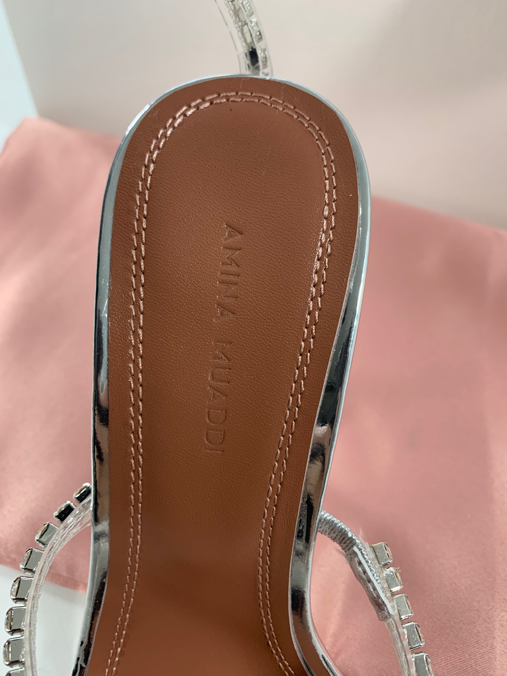 Silver AG crystal-embellished PVC sandals