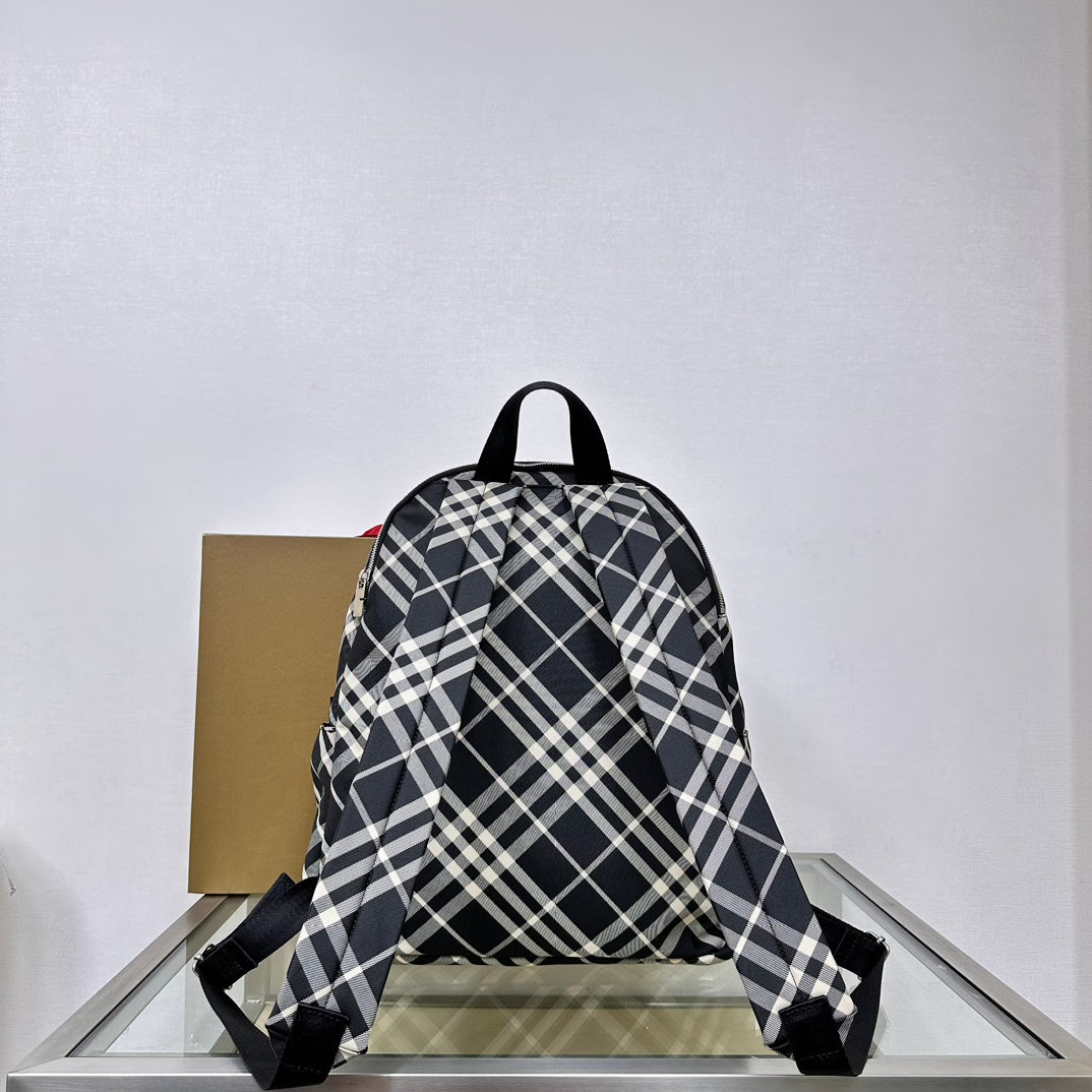 Black Check Backpack