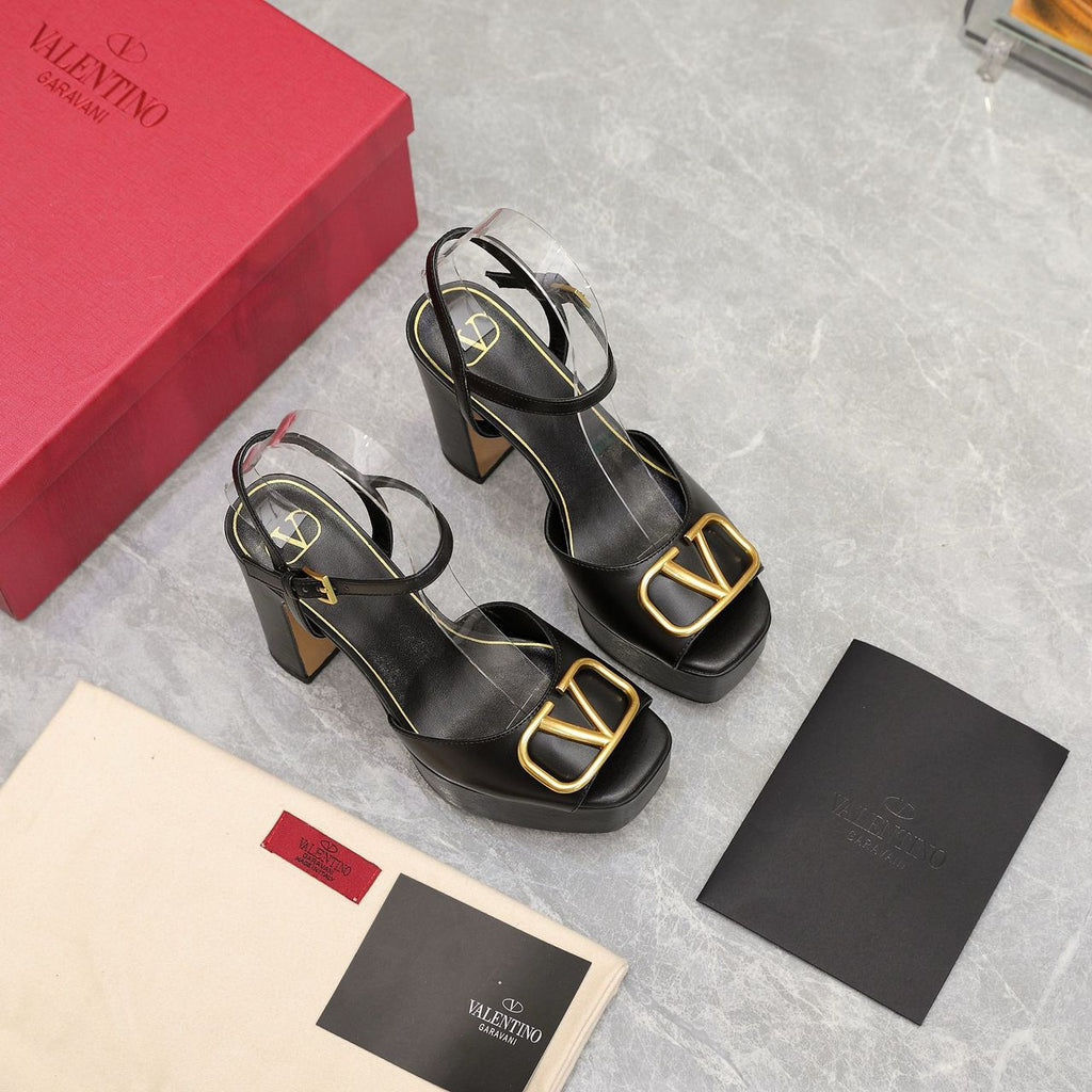 Black 115mm Platform Sandals
