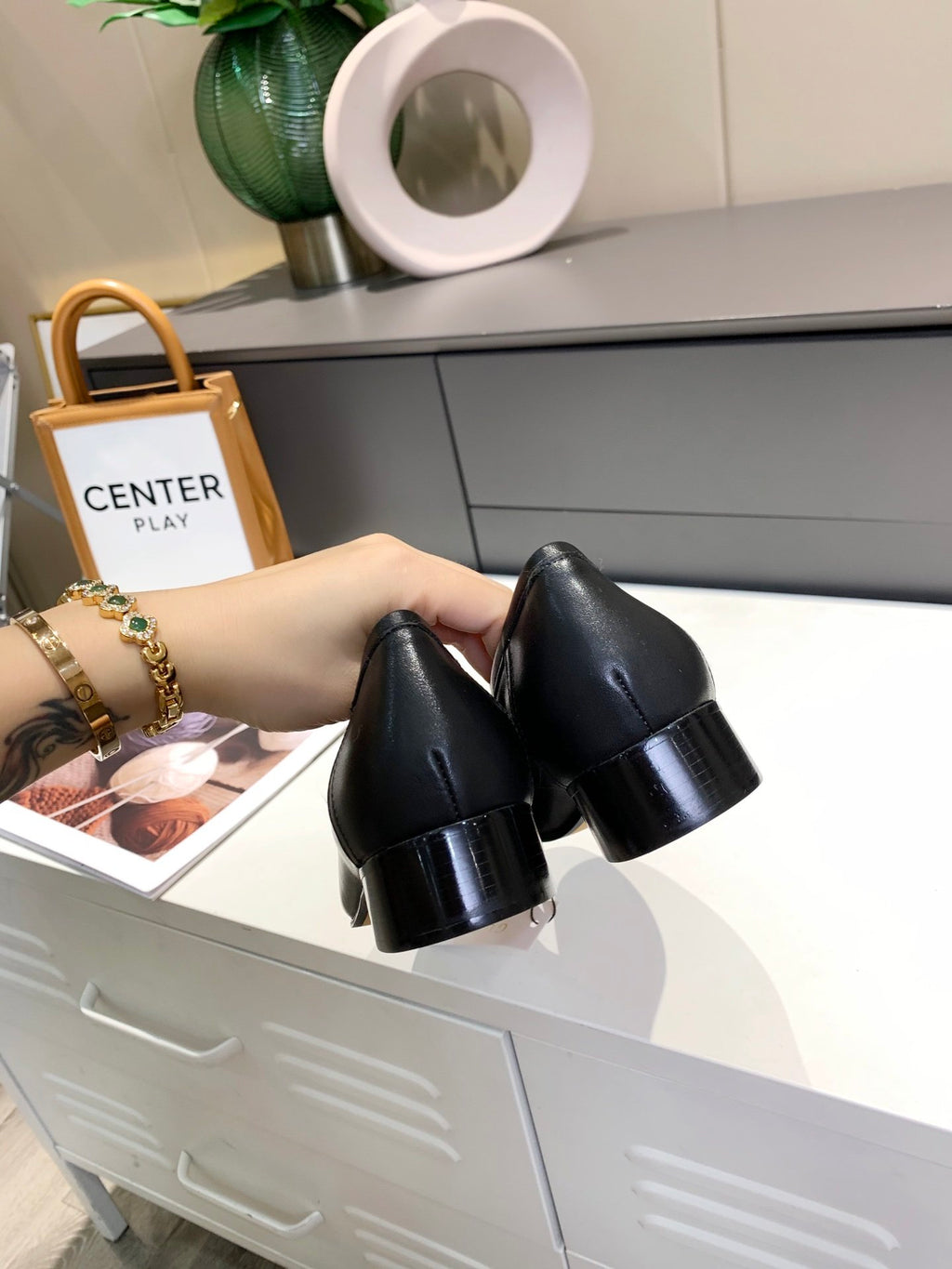 Black GH block-heel loafers