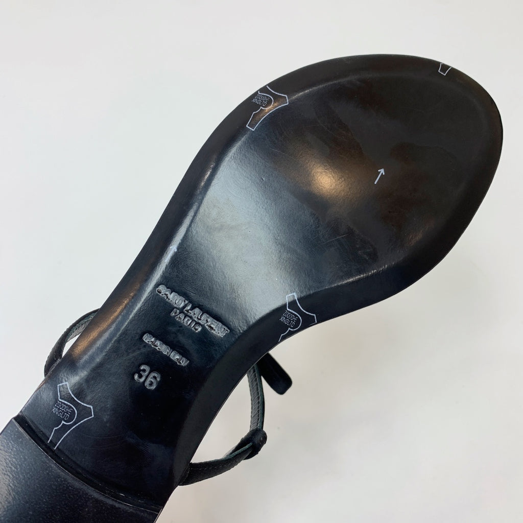 Black J Flat Sandals In Satin Crepe