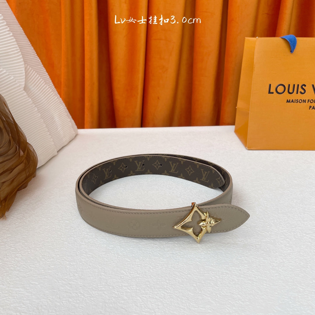 Gray Flowergram Reversible Belt