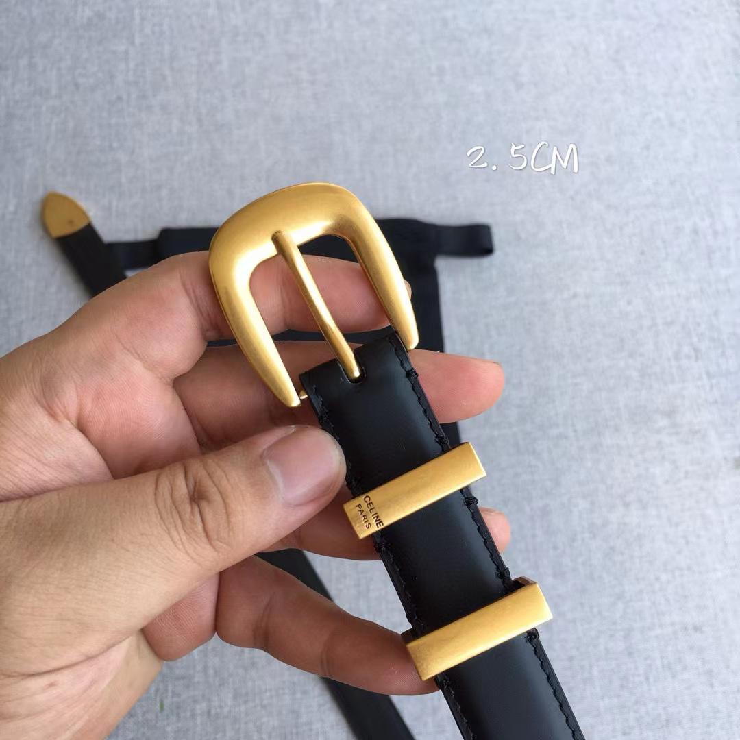 Black Medium Western Belt With Gold Finishing