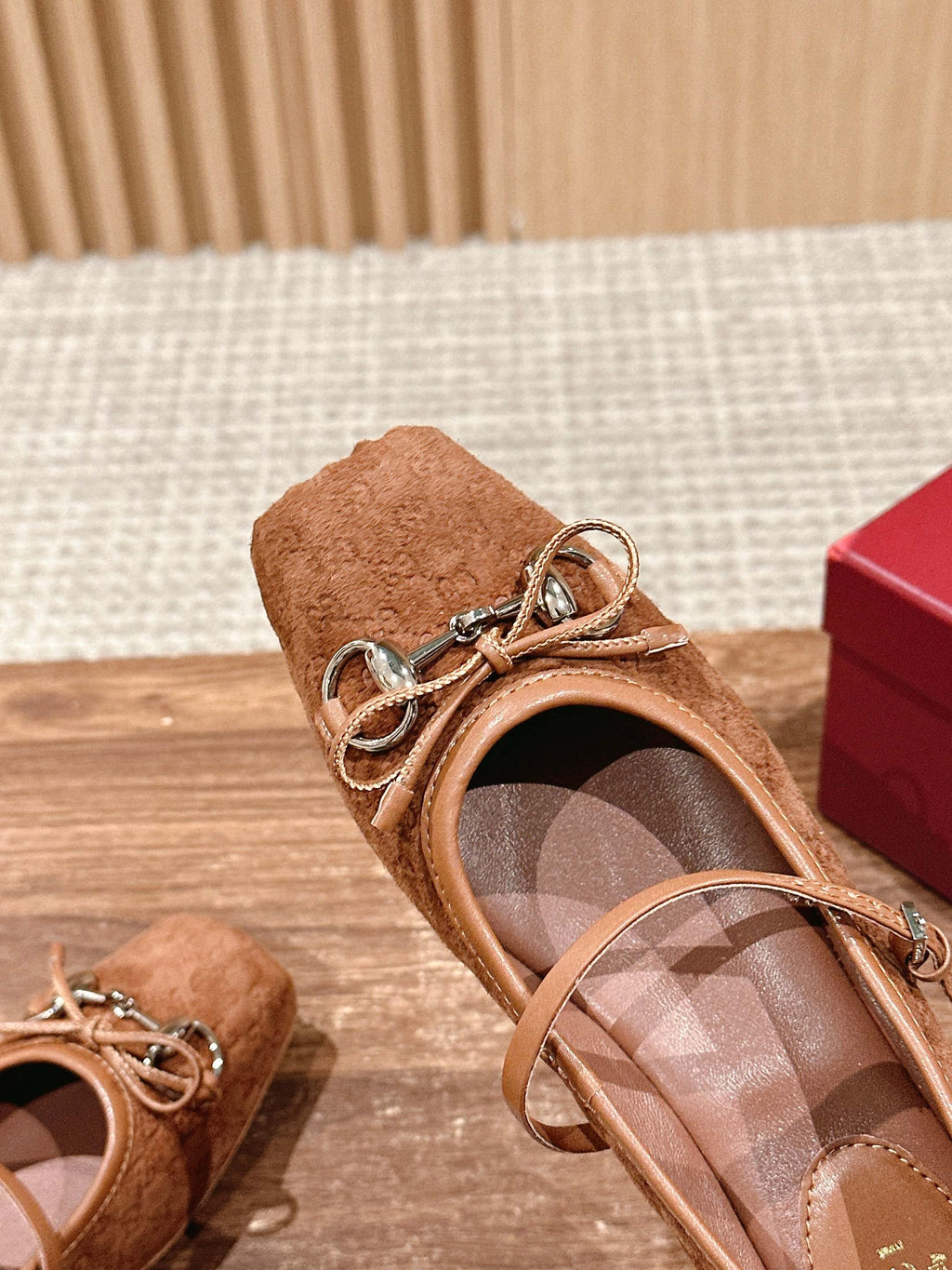 Light Brown Horsebit Ballet Flat