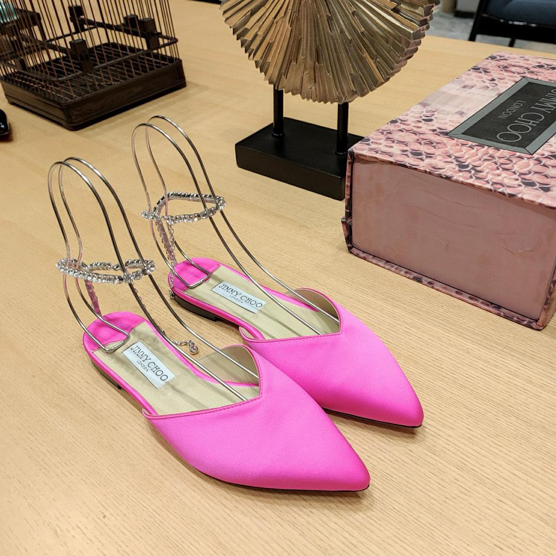 Fuchsia Satin JS Flats