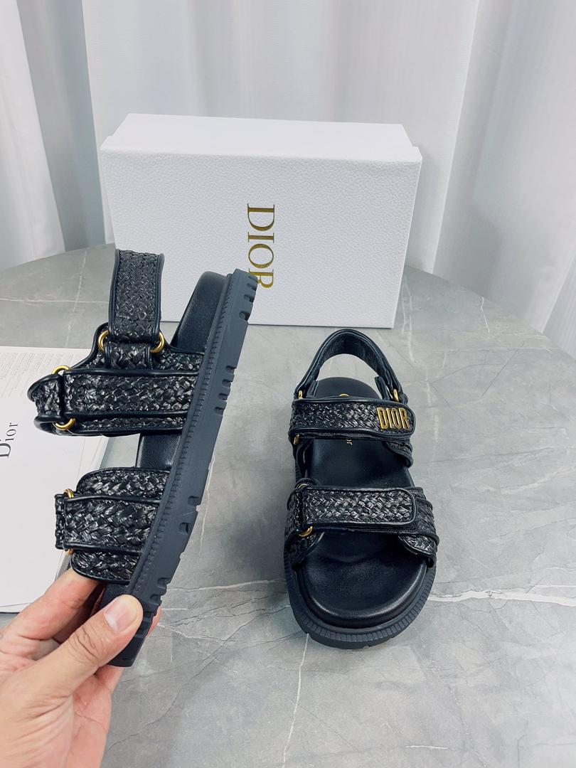 Black Raffia DA Sandal
