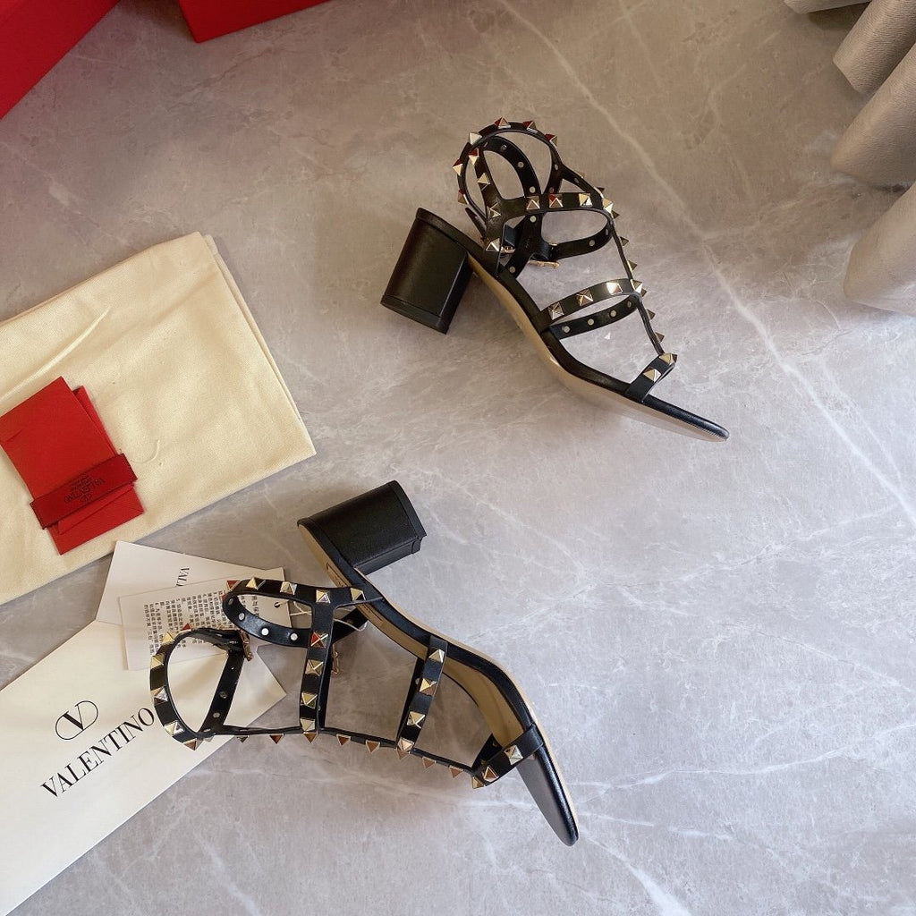 Black VR ankle strap sandal 60 mm