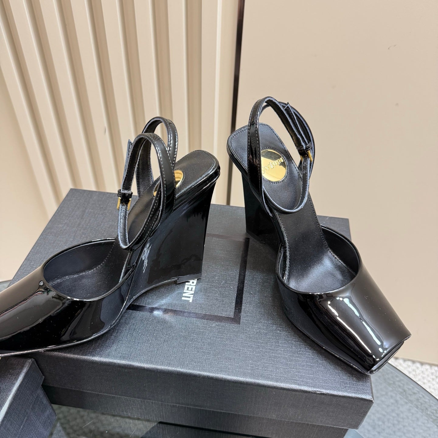 Black La Scandale Wedges