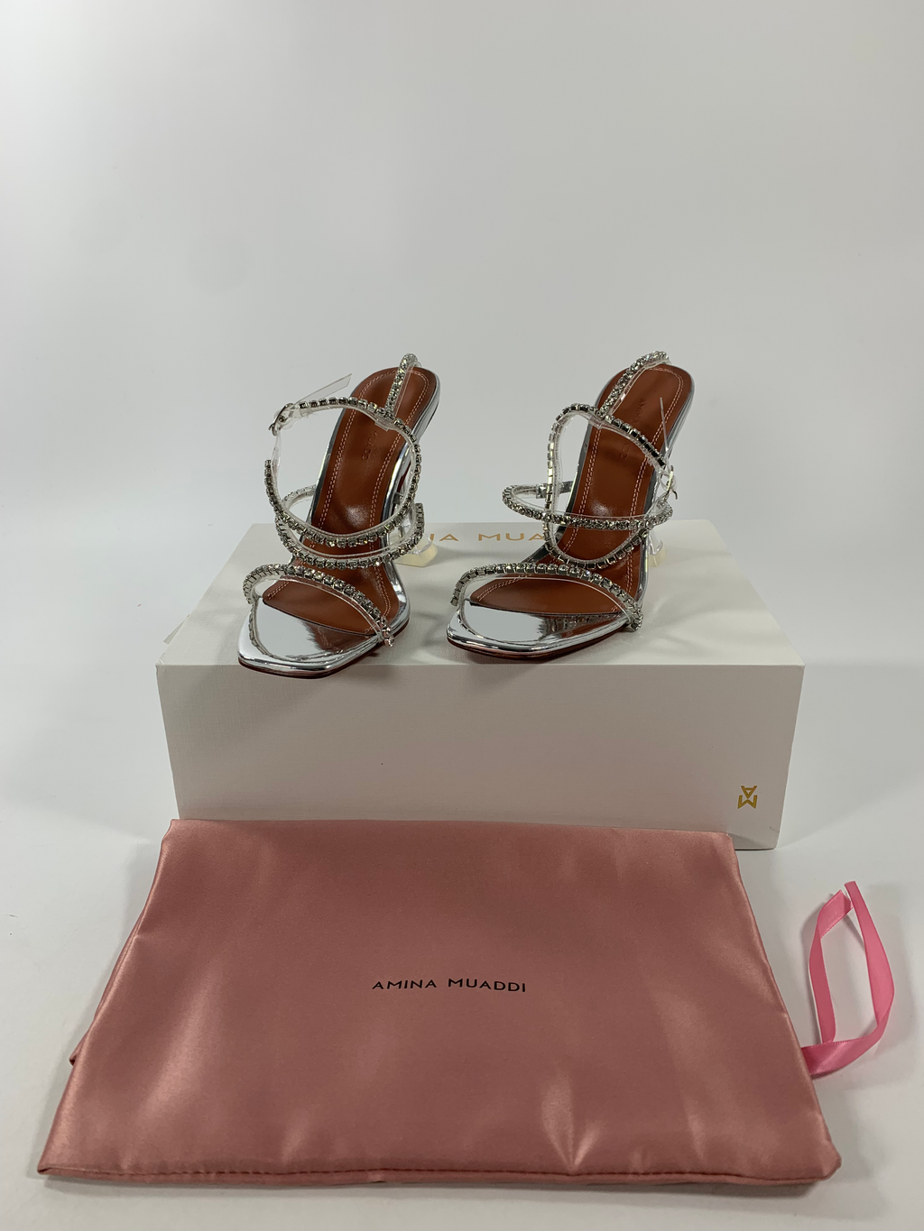 Silver AG crystal-embellished PVC sandals