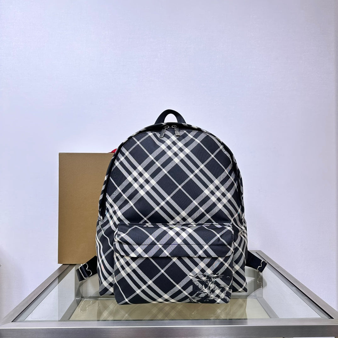 Black Check Backpack