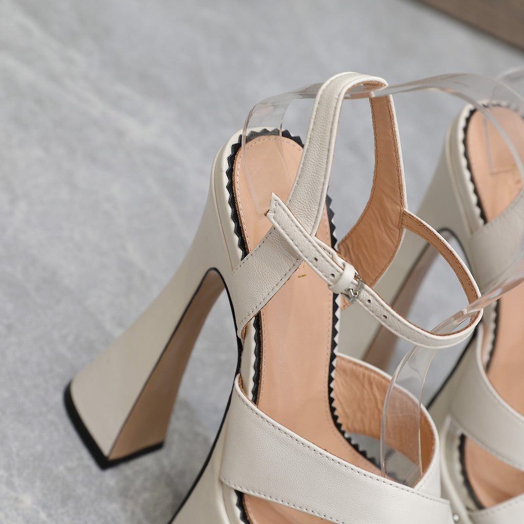 White interlocking studs sandal