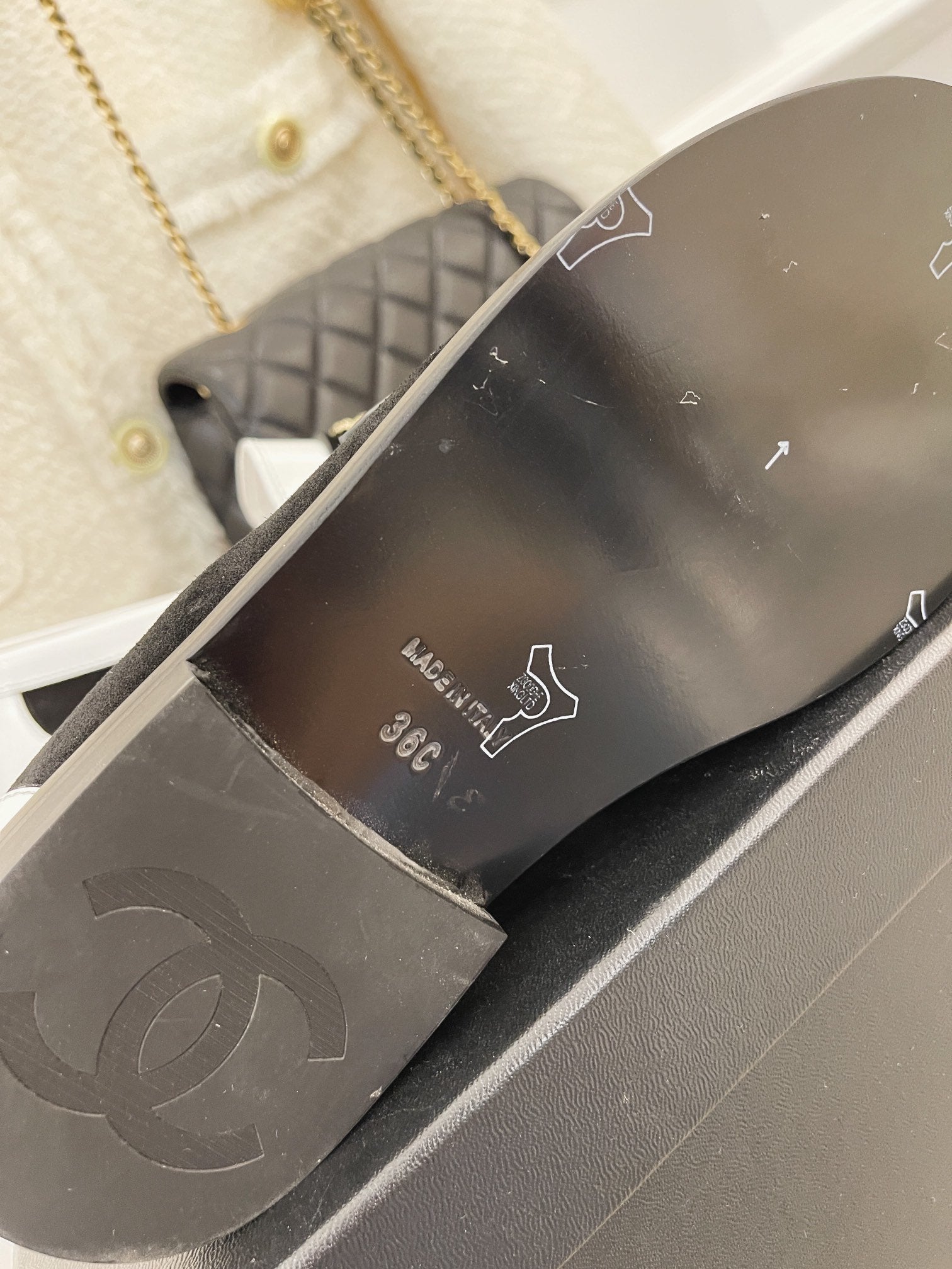 White & Black CC loafers