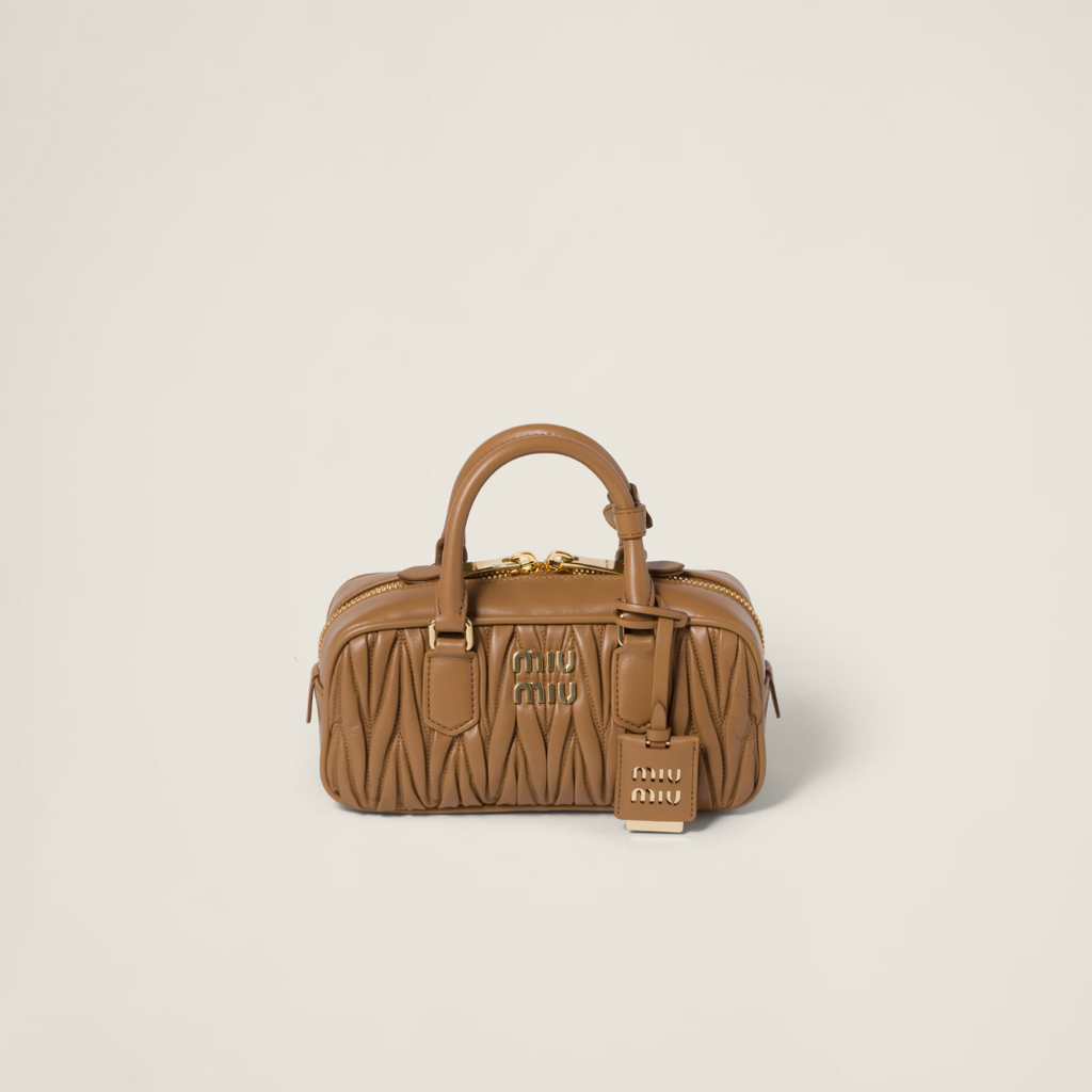 Caramel Arcadie Matelassé Leather Bag