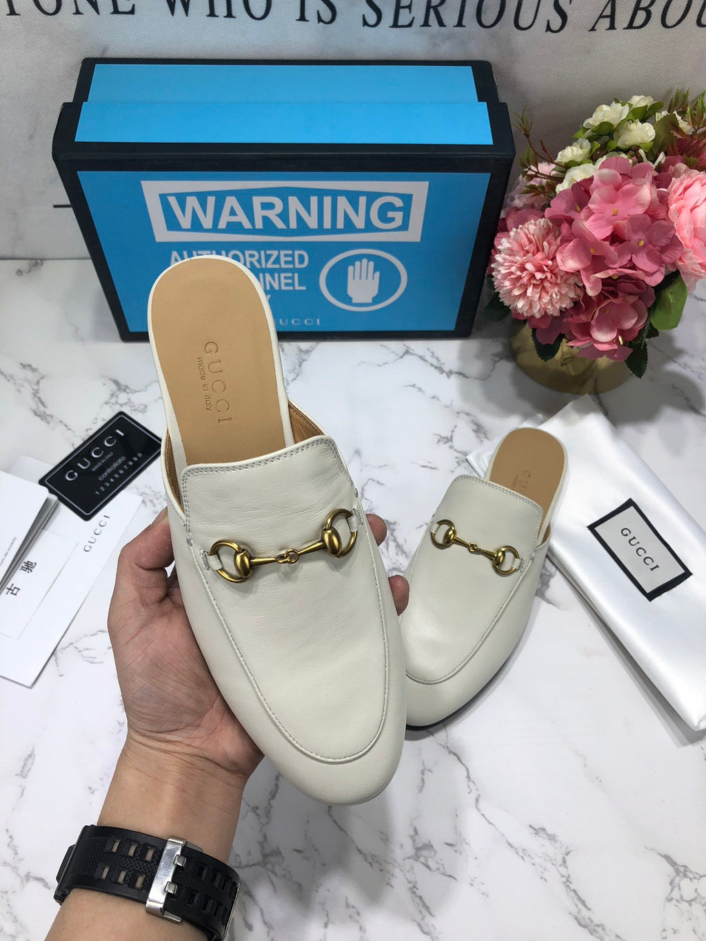White GP leather slippers