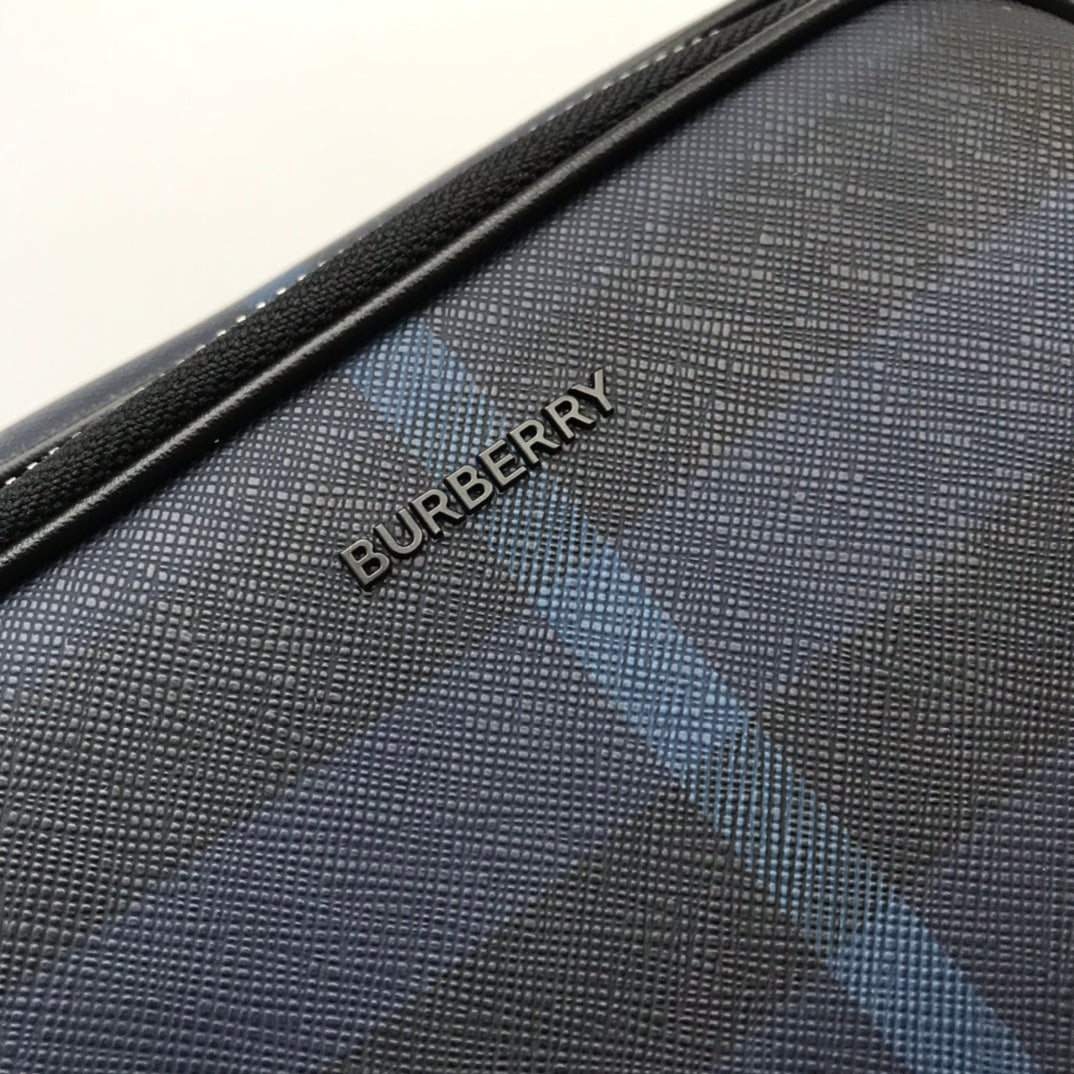 Navy Blue Exaggerated Check BP Bag