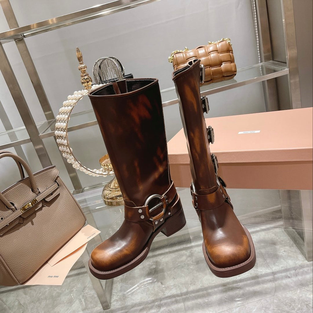 Sienna leather biker boots