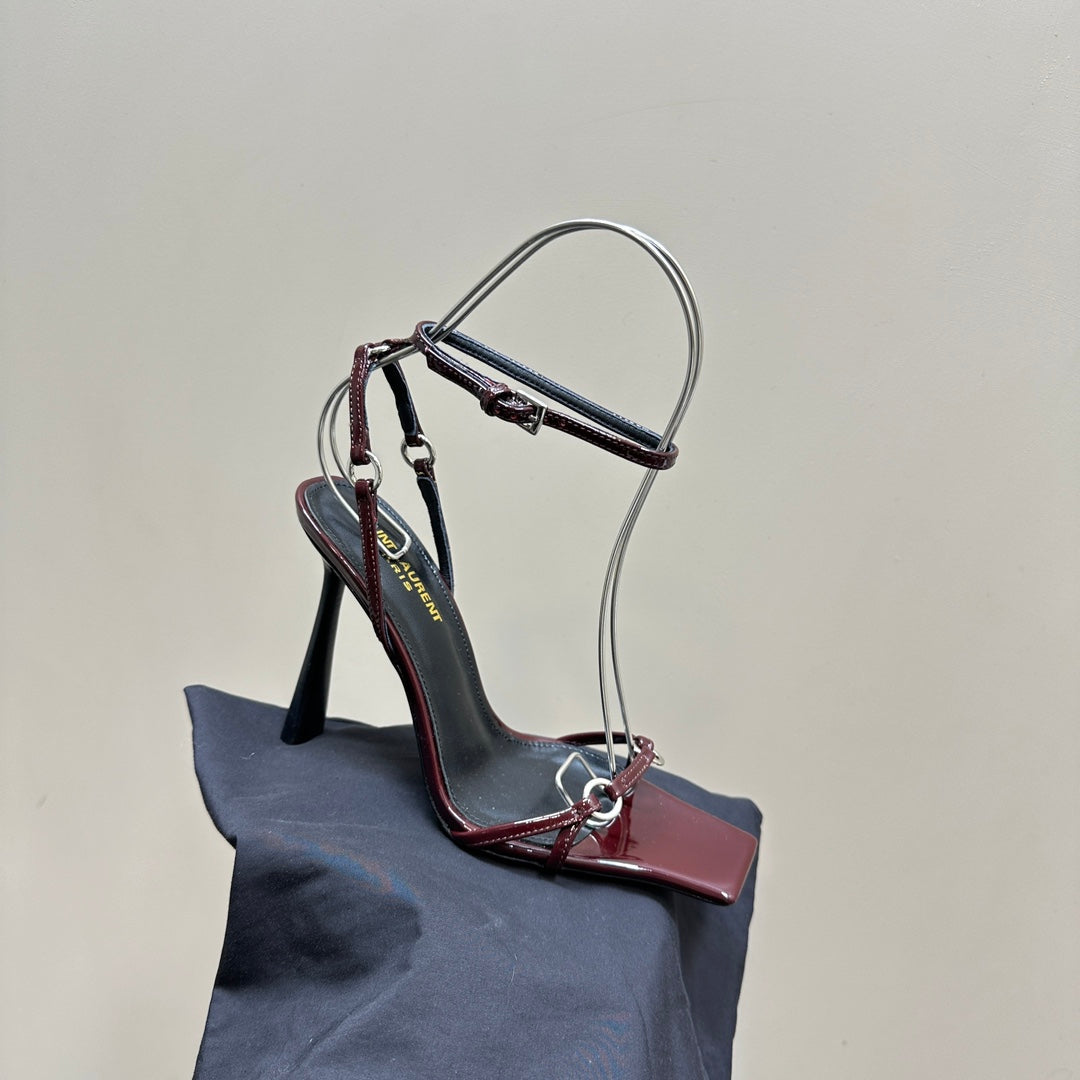 Deep Bordeaux YN Sandals In Patent Leather