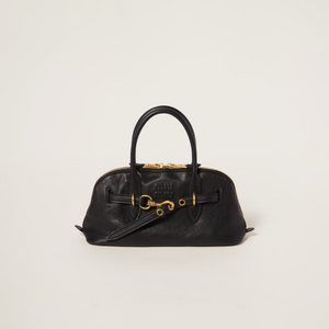 Black Aventure Leather Top-Handle Bag