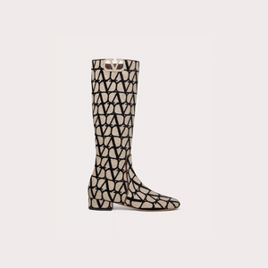 Beige & Black VT Boot In Toile Iconographe 30mm