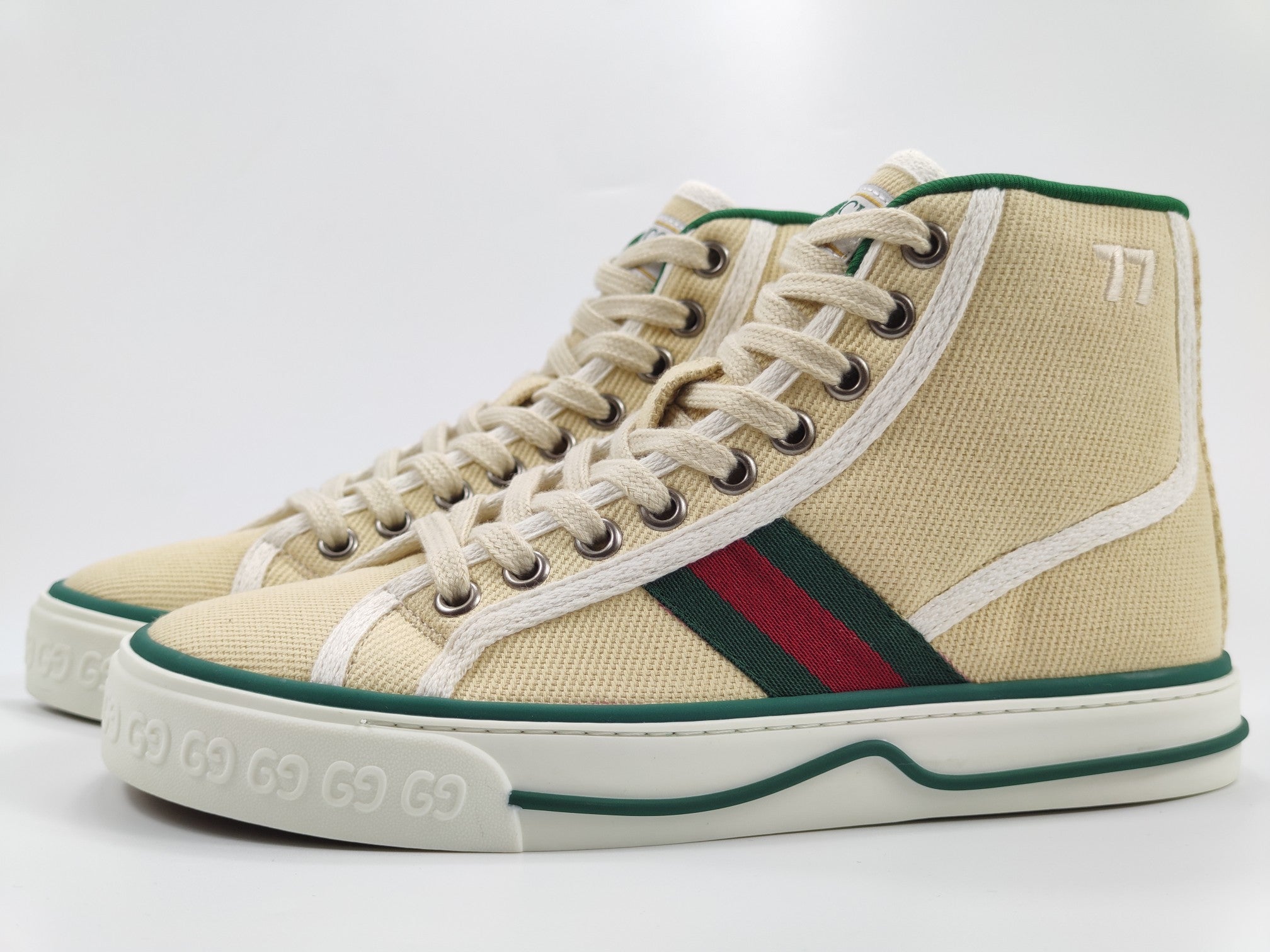 Women's Beige tennis high top sneaker