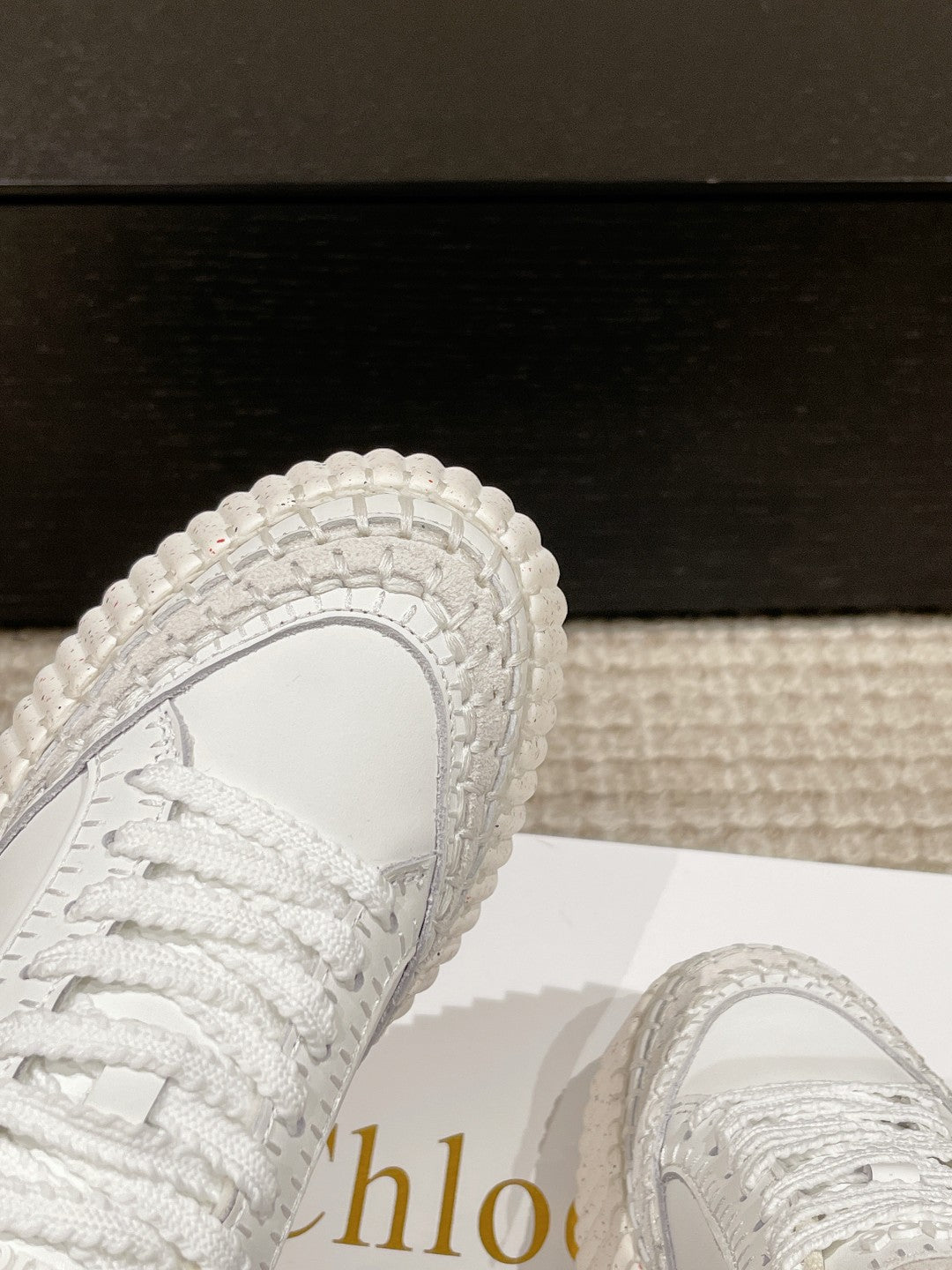 White Nama Wedge Sneaker