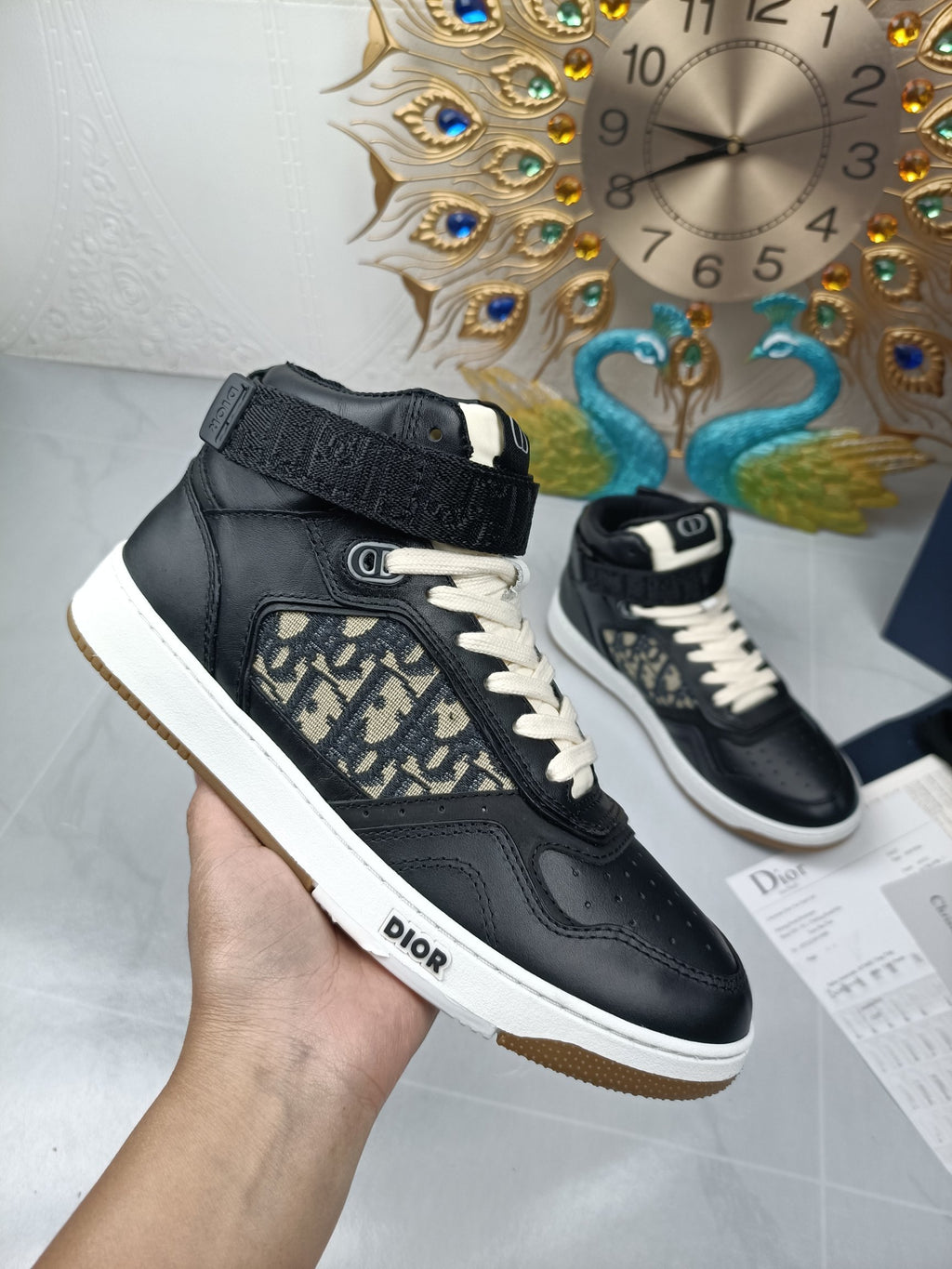 Women's Black DB mid-top sneaker
