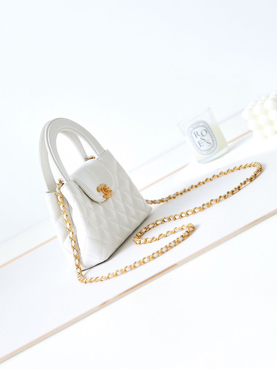 White Shiny Mini Shopping Bag