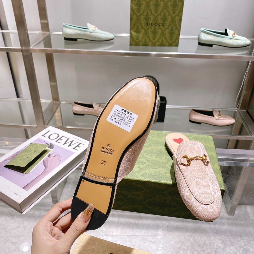 Beige and pink GJ princetown slipper