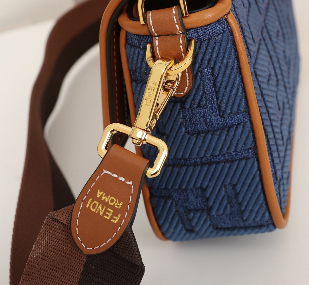 FB medium blue denim bag