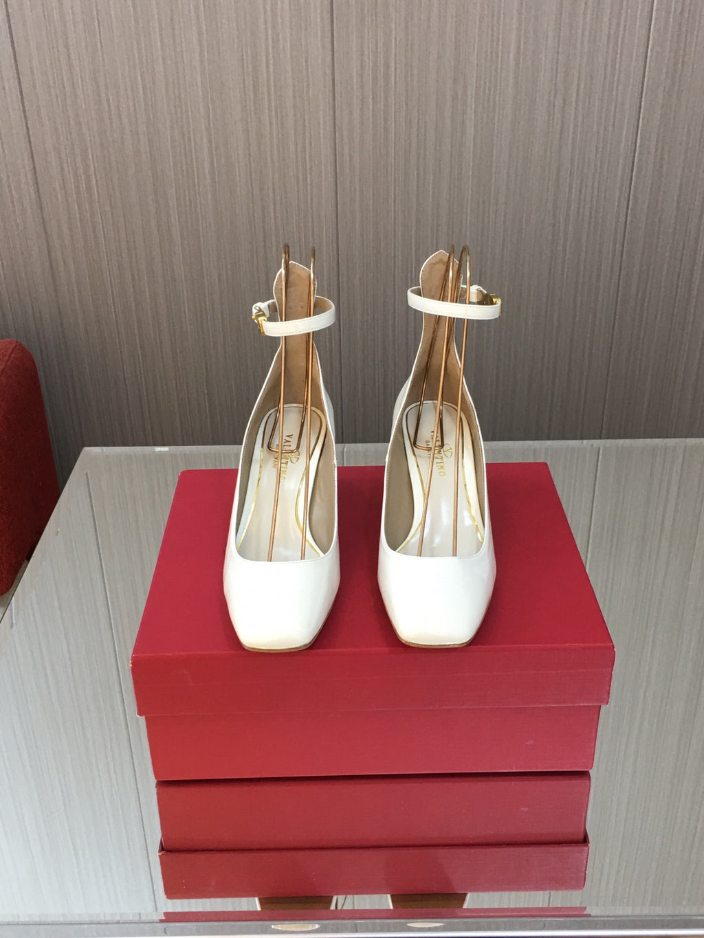 White TG 60mm Patent-Leather Pumps