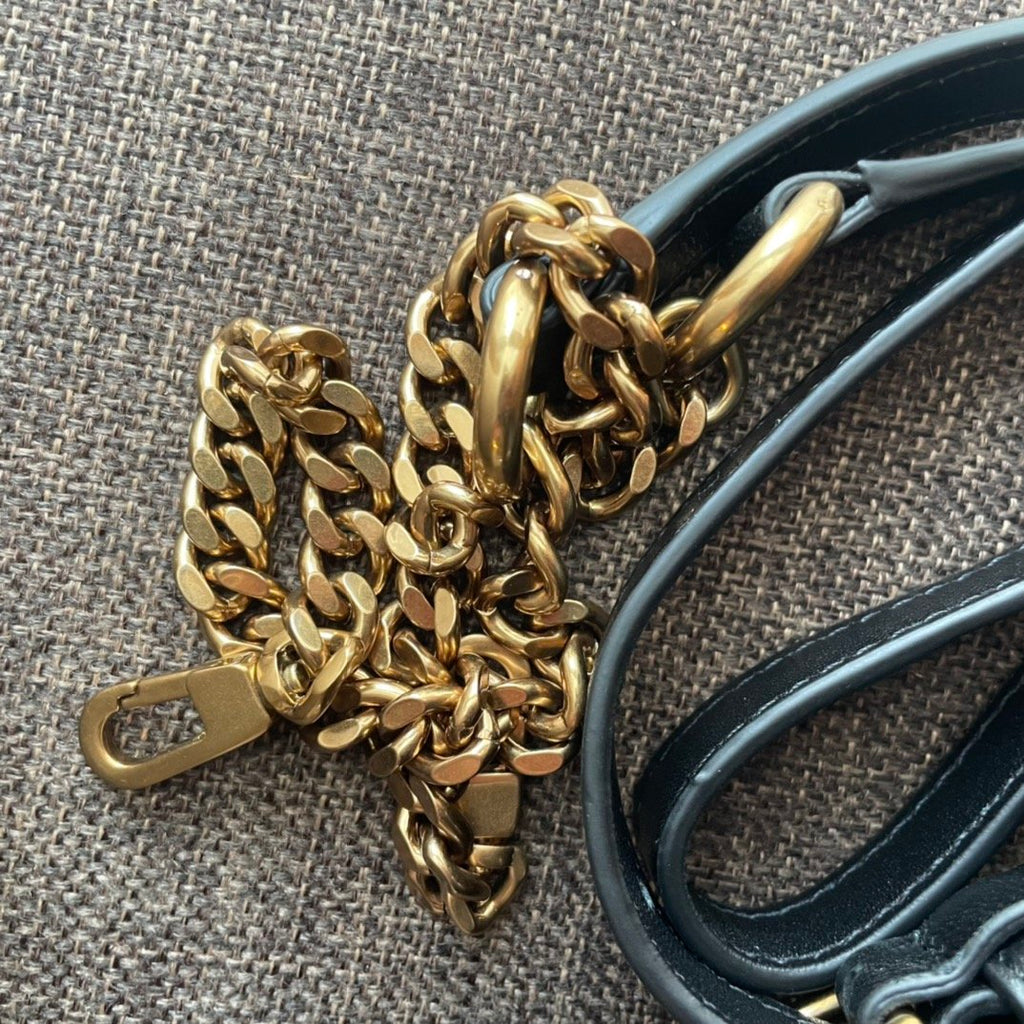 Black TK quilted small satchel