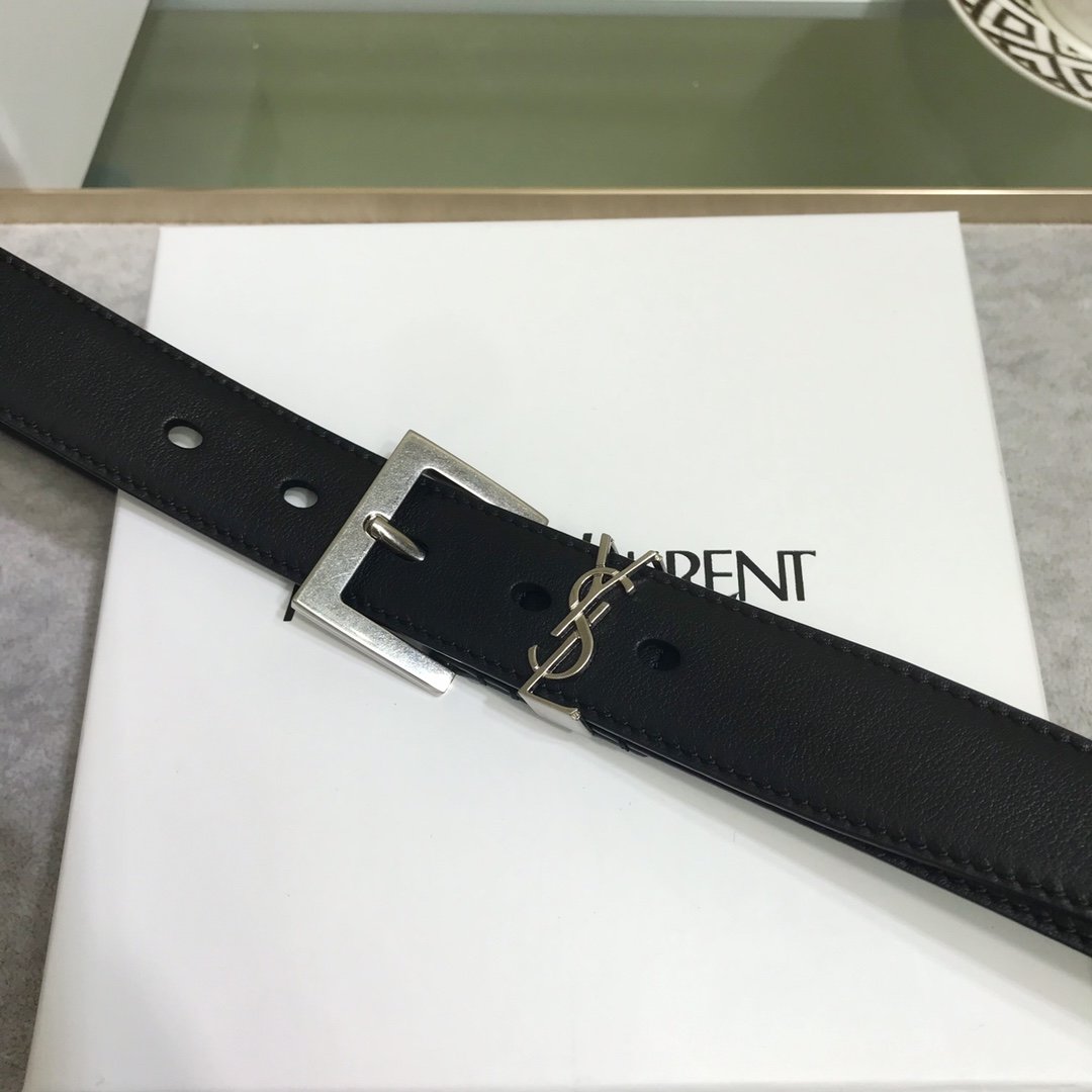 Silver embellished leather belt