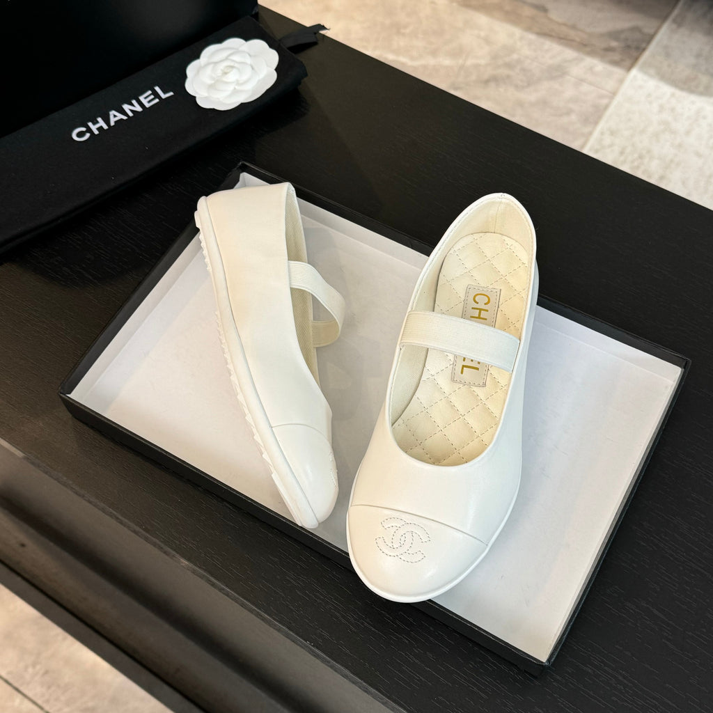 White MJ Ballerinas