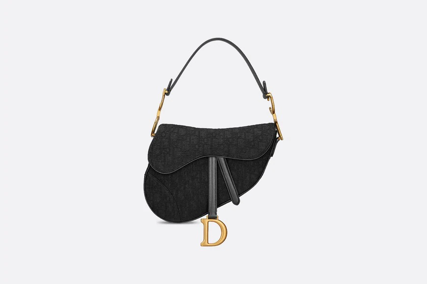 Black DS oblique canvas bag