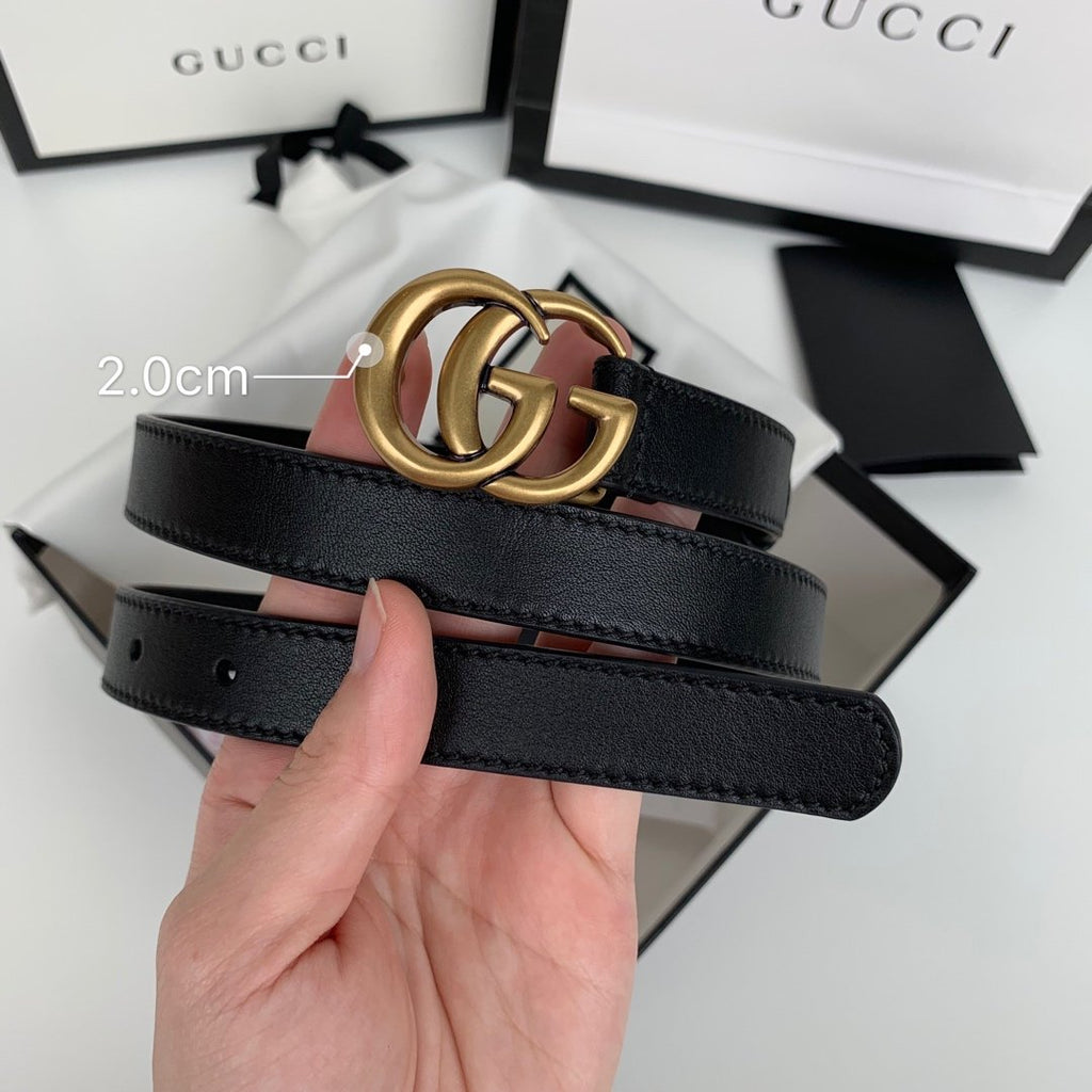 Black G leather belt 20 mm