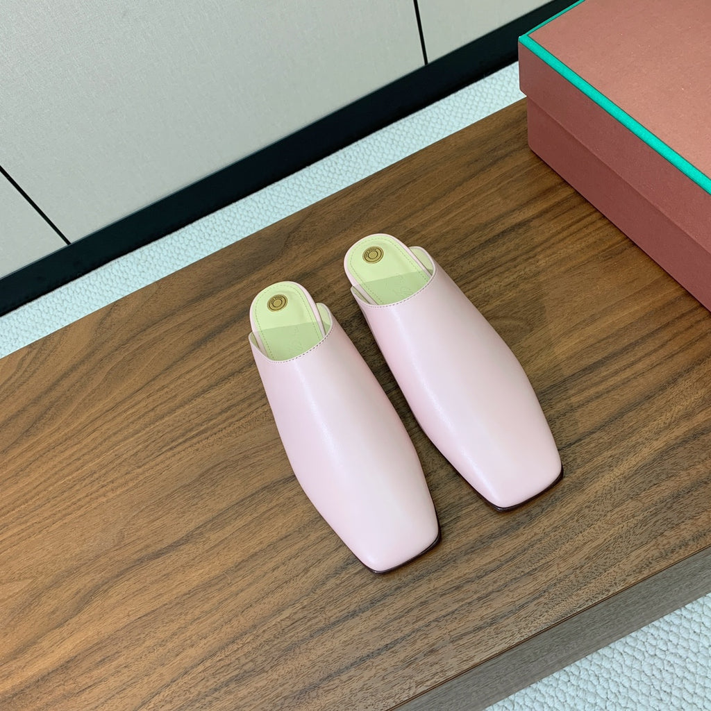 Fluffy Pink Alba Flat Mule