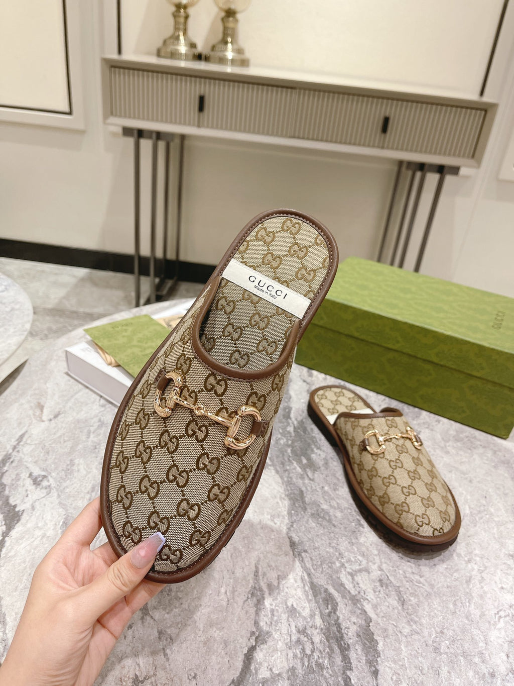 Beige GH men's slipper