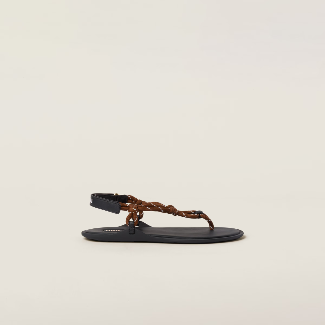Tobacco Riviere Cord & Leather Sandals