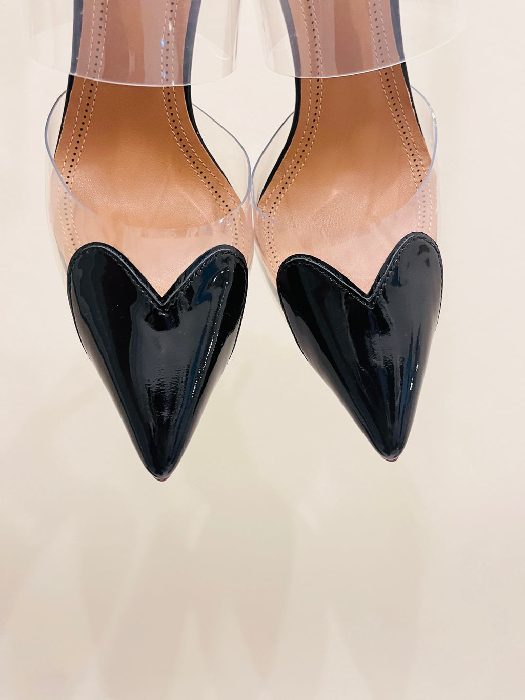 Black LC Mules In Patent Leather