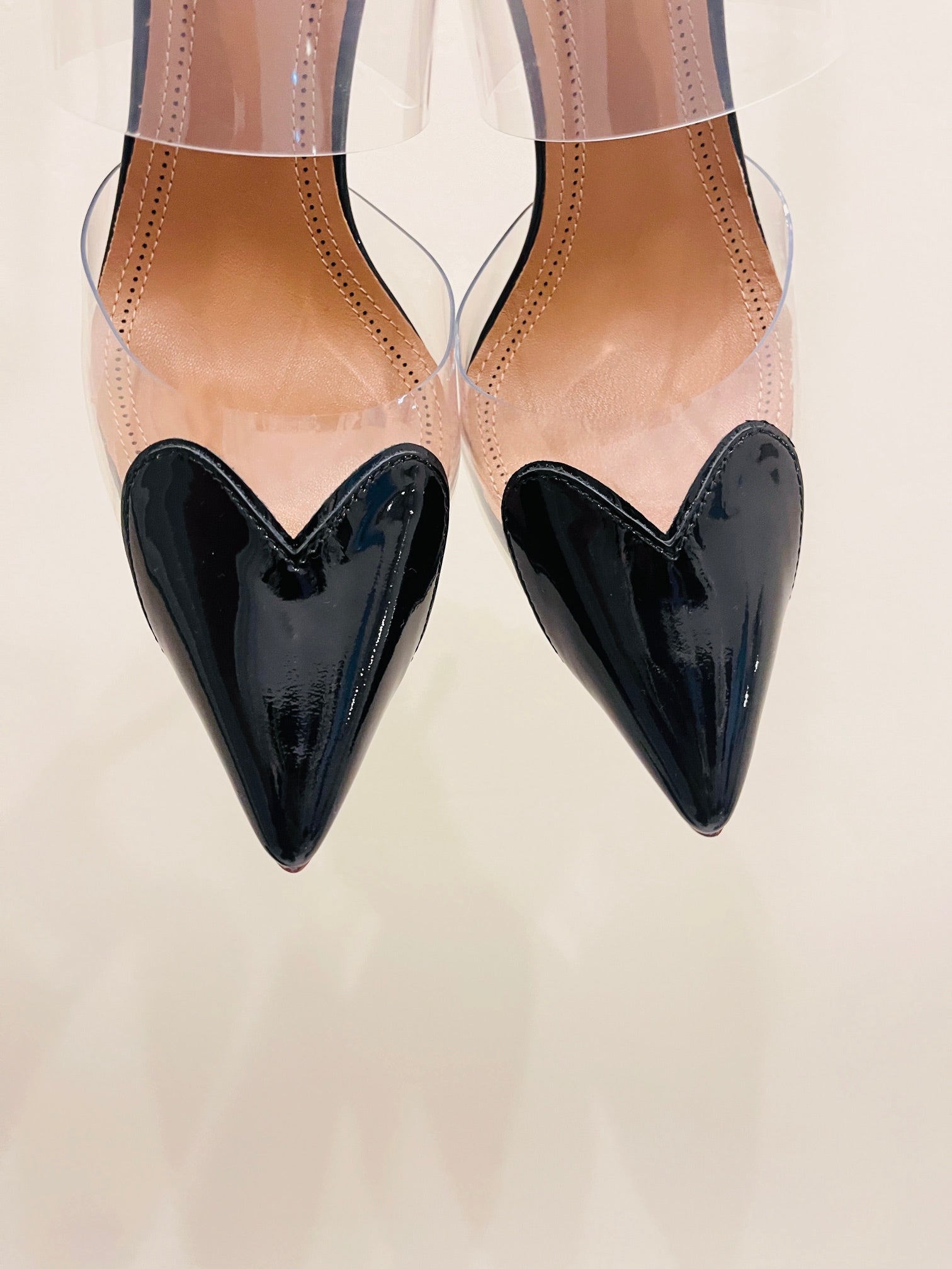 Black LC Mules In Patent Leather